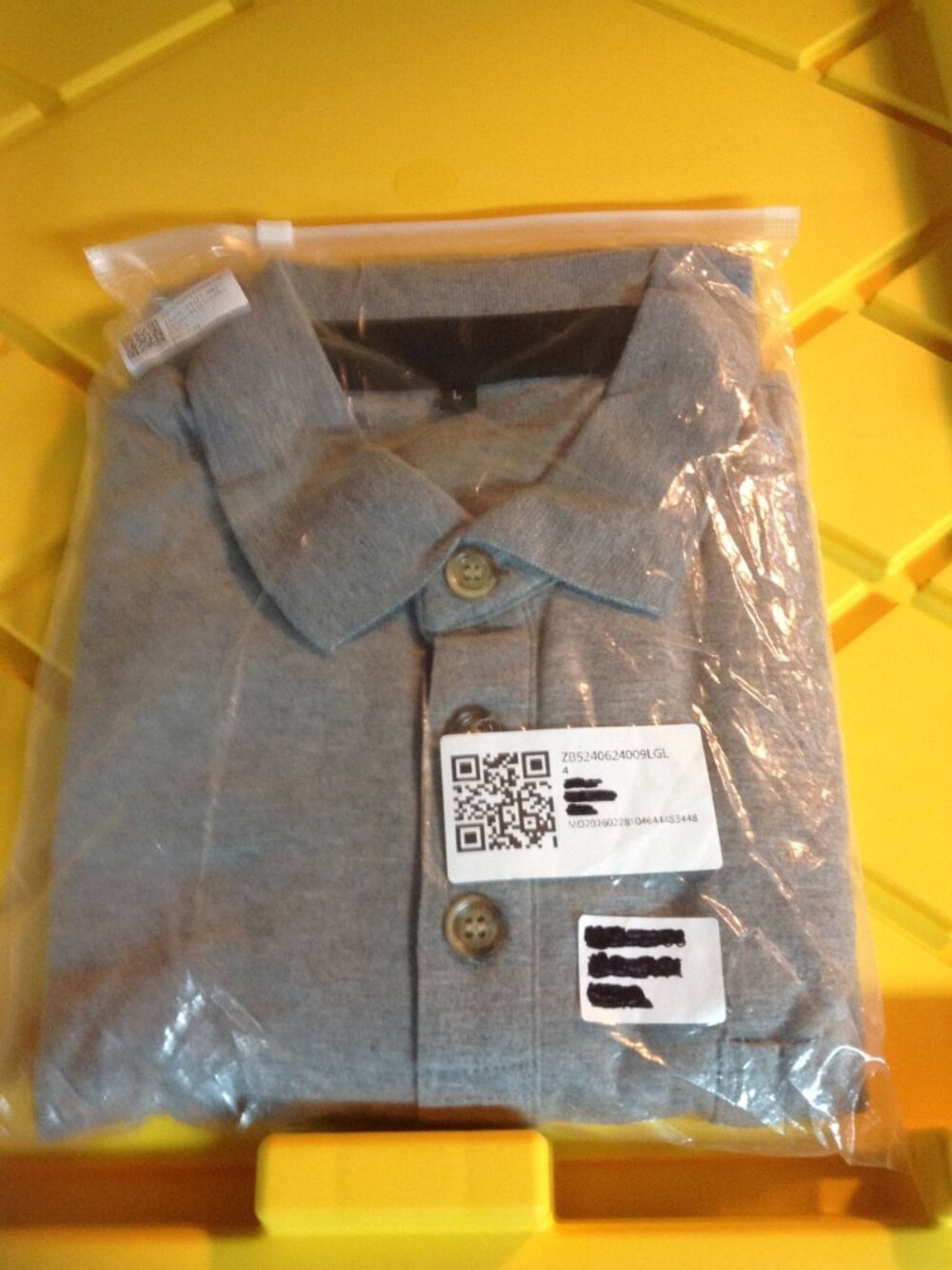 Men's Large Long Sleeve Gray Polo Shirt - Brand New in Original Packaging.